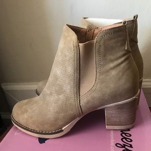 Tan faux suede boots ankle boots